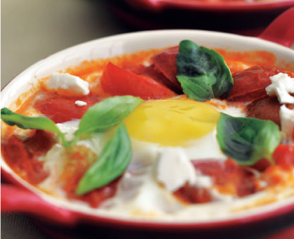 Poached Eggs with Spiced Tomato Sauce