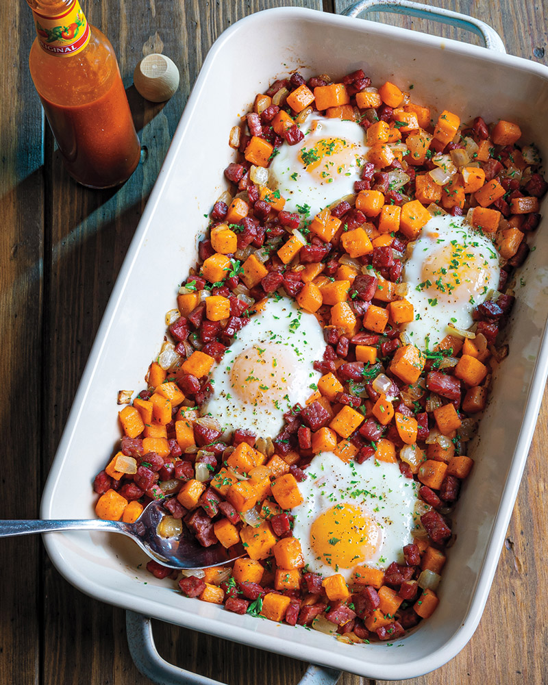 St. Patty’s Corned Beef-Sweet Potato Hash